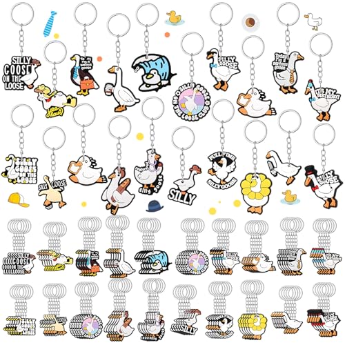 Kenning 60 Pcs Silly Goose Keychains Bulk 20 Style - style: Silly Goose