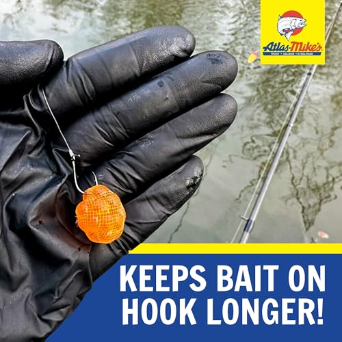 ATLAS Mike's Super Soft Spawn Net - Premium Fishing Bait Holder for Salmon Eggs, Liver, Cut Bait, Roe Sacks - Durable Nylon Mesh, Easy-Tie Design, USA-Made Quality - 4" Squares - Purple