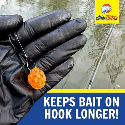 ATLAS Mike's Super Soft Spawn Net - Premium Fishing Bait Holder for Salmon Eggs, Liver, Cut Bait, Roe Sacks - Durable Nylon Mesh, Easy-Tie Design, USA-Made Quality - 4" Squares - Purple