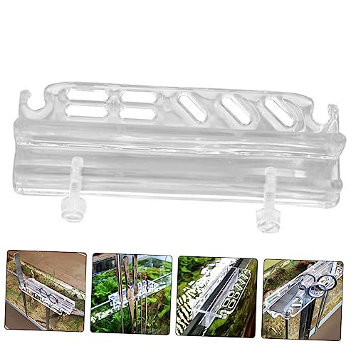 DOITOOL Acrylic Aquarium Tool Holder Multiple Storage for Plant Maintenance Wall-Mounted Organizer for Fish Tank Cleaning Tools and Accessories