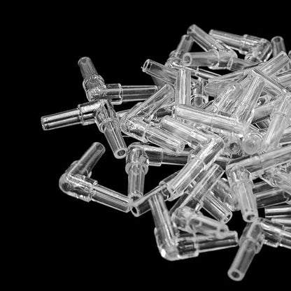 100PCS Aquarium Air Line Connectors, Plastic Valve Fittings, Inline L Joints for Fish Tank Pump Tubing - size: L-Shaped