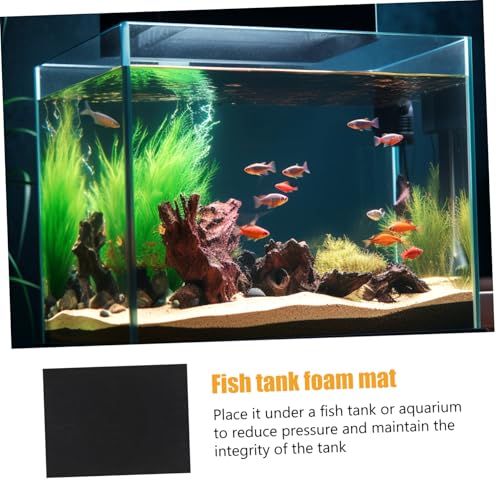 ibasenice Fish Tank Mat 15.74X11.81X0.23In Aquarium Leveling Pad Black Foam Cushion for Shock Absorption Water Resistance Heat Insulation Under Tank