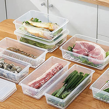 Bento Boxes Food Storage Containers with Removable Drain Plate, for Family, Tray to Keep Fruits, Vegetables, Meat, Fish Etc. Out of The Drippings(Large) - size: Large