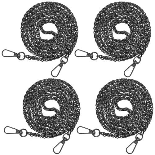ELANE 4 PCS Purse Chain Straps,47" Purse Straps Purse Chains for Handbags Accessories for Crossbody Bags Purses - color: S-black