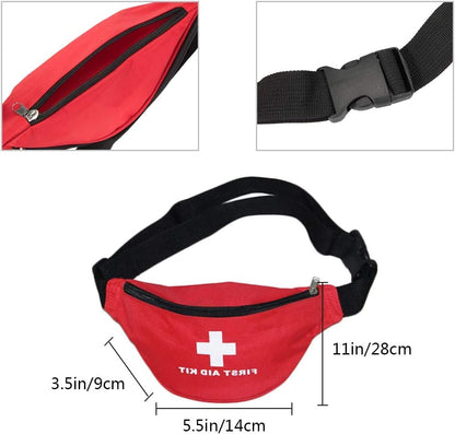 First Aid Empty Kit,Compact and Lightweight Waterproof First Aid Bag Empty with Zippered for Emergency at Home, Office, Car, Outdoors, Boat, Camping, Hiking(Bag Only) (2 Pack Fanny Pack) - size: 11*5.5*3.5 inch