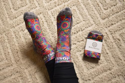 Men's – Christian Crew Socks for Men with Scripture | Moisture-Wicking | Easter Gift Idea - color: Josephs