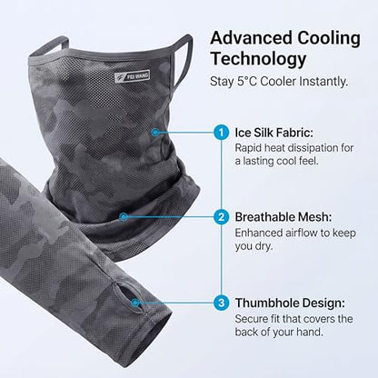 Ice Silk Sun Protection Arm Sleeves (Loose Fit) - color: Dark Camouflage