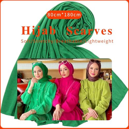 Nonbongoy Head Wraps for Black Women 71"x32" Long Soft Jersey Hijab Turban - color: 1-bright Green Headwrap