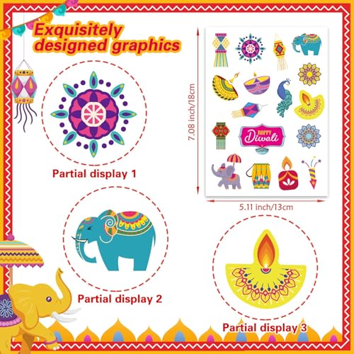Diwali Stickers, 548 Pcs Diwali Crafts Stickers for Kids, Deepavali Sticker - style: Diwali