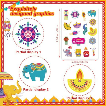 Diwali Stickers, 548 Pcs Diwali Crafts Stickers for Kids, Deepavali Sticker - style: Diwali