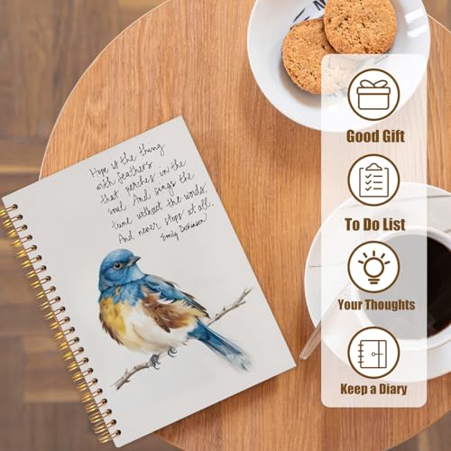 Likjad Inspirational Bird Spiral Notebook Journal 5.5x8.3, Motivational Journals for Writing, Inspirational Gifts for Women, Birds Lover Gift Hardcover Notebooks for Note Taking - color: Birds Lover