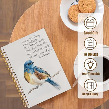 Likjad Inspirational Bird Spiral Notebook Journal 5.5x8.3, Motivational Journals for Writing, Inspirational Gifts for Women, Birds Lover Gift Hardcover Notebooks for Note Taking - color: Birds Lover