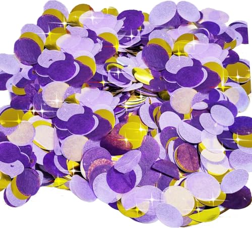Purple Gold Confetti/Purple Gold Party Table Decorations/Eid Mubarak/Purple Birthday Decorations/NYU Graduation Party Decorations 2026 - size: 1.05 Ounce (Pack of 1)