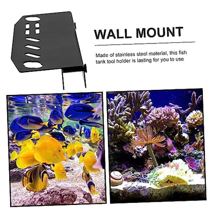 Toyvian Aquarium Tool Holder Organizer Storage Rack for Fish Tank Maintenance Wall-Mounted Tweezers and Scissors Holder Easy Installation for Aquatic Plant Care