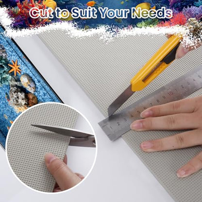 24 x 24 Inch Fish Tank Pad, 6mm Aquarium Leveling Mat, Gray | Water-Resistant Surface, Easy to Cut, Helps Cushion the Tank Base, Suitable for Aquariums and Terrariums - color: Gray, size: 24 x 24in