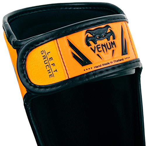 Venum Kids Elite Shinguards - color: Neo Orange, size: Small: 3-5 Years