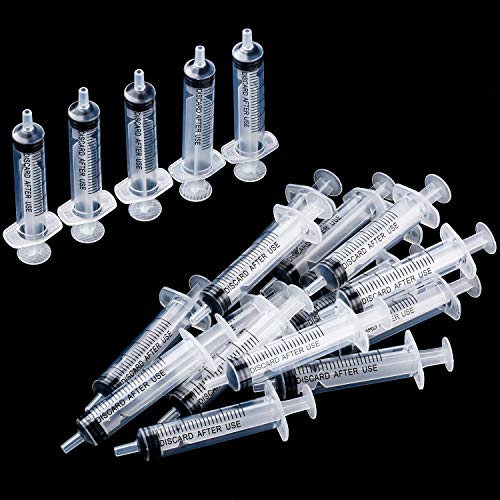 Frienda 20 Packs Syringes Without Needles,5 Ml | Large Plastic Measuring Tools for Food, Horse Care, Lab Dispensing, Graduated Markings, Reusable Multipurpose Applicators - size: 5 ml