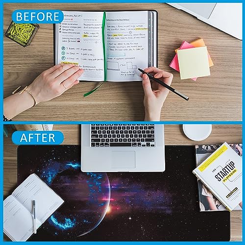 Mouse Pad,Abstract Space Desk Mat for Desktop,Desk Pad with Non-Slip Base and Stitched Edge,Extended Mousepad for Office and Home 35.4X15.7 Inch - color: Abstract Space