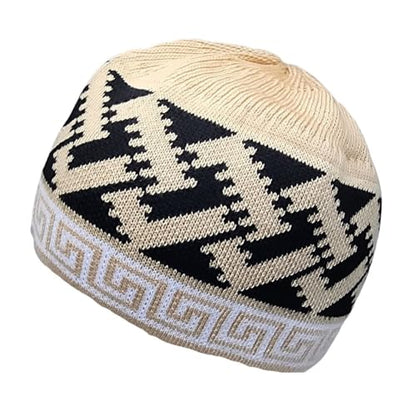 Set 2 PCS Muslim Beanies Kufi Hat for Men AMN-225B Skull Cap Islam Taqiyah Takke Eid Ramadan Gift - color: Color F