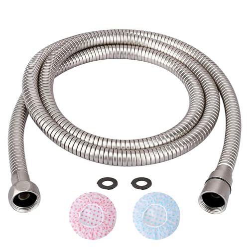 TRIPHIL Kink-free Shower Hoses 59" for Handheld Shower Head Hose Replacement Flexible Metal Hose Tube Extension Anti-twist Brass Connectors Stainless Steel Brushed Nickel 59-Inch - color: Brushed Nickel, size: 59 Inches
