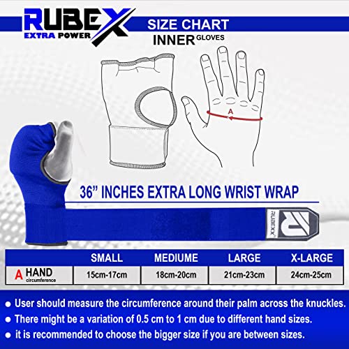 Slip on Boxing Hand Wraps Padded Thick Knuckle Inner Gloves 36 inches Elastic Wrist Strap Quick Wrap Under Mitts for Martial Arts, Muay Thai, MMA, Kickboxing Men Womem - color: Blue, size: Small