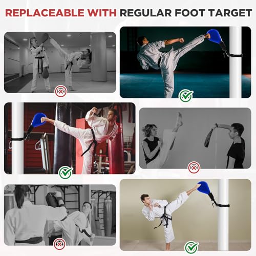 Seenelling Taekwondo Kick Pads Boxing Pads Taekwondo Karate Sparring Gear Boxing Paddles Kicking Targets Martial Arts Training Equipment with Mounting Bracket for Youth Men - color: Blue, size: 1 Kicking Target