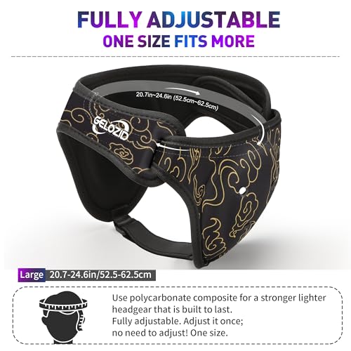 Gelozid Adjustable Wrestling Headgear for BJJ, MMA Grappling and Training, Ear Guard and Cauliflower Protection Helmet - color: Black and Yellow