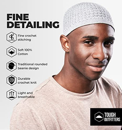 Tough Headwear Kufi Hat - Kufi Hats for Men Muslim, Turkish Kufi Cap - color: Grey