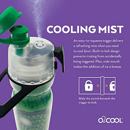 O2COOL Mist N Sip 20 oz Misting Reusable Sports Water Bottle Lacrosse - color: Lacrosse, style: 1 Pack