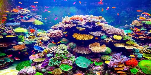 30X18 Inch Underwater World Aquarium Backdrop - Vibrant Coral Reef Tropical Fish Tank Background Vinyl Ocean Theme Decor - size: 30X18in