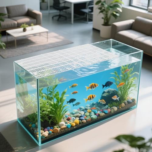 Mipcase 10pcs Aquarium Fish Tank Divider Grid Panel, Plastic Bottom Filter Tray 30x15cm, Cuttable Modular Separation Board for Breeding and Aggressive Fish Isolation