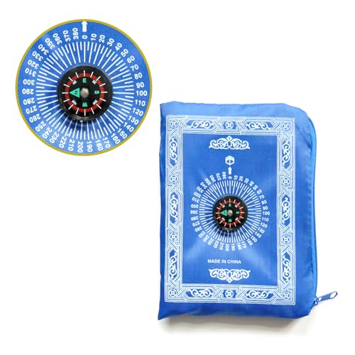 Qibla Compass Pilgrimage Blanket Portable Islamic Prayer mat with Compass Kiblah Blanket