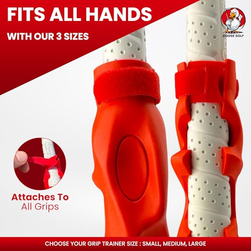 Golf Grip Trainer – Golf Training Aid for Correct Hand Positioning, Fits All Golf Clubs, Build Proper Grip Fundamentals for Consistent Practice - size: Medium (Fits Standard/Midsize Grips)