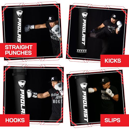 Heavy Punching Kicking Bag for Adults, Boxing, MMA, Martial Arts, Muay Thai, Strength Training Equipment, Filled/Unfilled, 6ft, 150 lbs, Special Edition Logo - color: Black /Black, size: Filled
