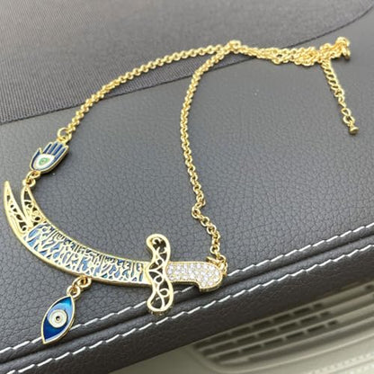Islam Car Hanging Muslim Turkish Evil Eye Imam Ali Sword Hamsa Hand of Fatima car Pendant