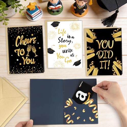 4 Sets Graduation Gift Card Book, Congrats Grad Money Holder Cards with Envelopes, Graduation Gift Card Booklet Organizer for Class of 2026, Students, Friends - color: Graduate.Book