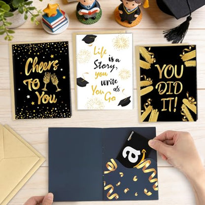 4 Sets Graduation Gift Card Book, Congrats Grad Money Holder Cards with Envelopes, Graduation Gift Card Booklet Organizer for Class of 2026, Students, Friends - color: Graduate.Book