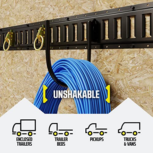 DC Cargo - E Track J Hooks (7" - 10 Pack) - Large Heavy Duty Accessories - Hanging Hooks for Your ETrack Rail System - Use in Enclosed Trailers, Box Trucks, Vans, Garage, Workshop & Warehouse - size: 7 Inch - 10 Pack