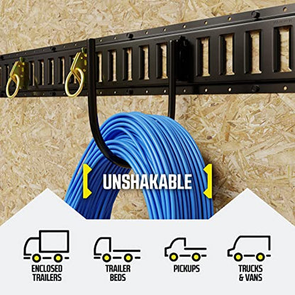 DC Cargo - E Track J Hooks (7" - 10 Pack) - Large Heavy Duty Accessories - Hanging Hooks for Your ETrack Rail System - Use in Enclosed Trailers, Box Trucks, Vans, Garage, Workshop & Warehouse - size: 7 Inch - 10 Pack