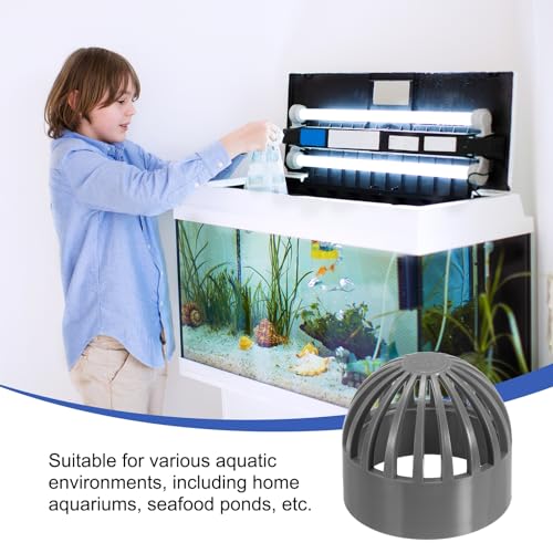 PATIKIL 2.5 Inch (63mm) Fish Cover Permeable Cap, 4 Pcs PVC Breathable Cap Aquarium Guard Fish Tank Intake Cover, Gray - color: Gray, size: 2.5Inch(63mm)