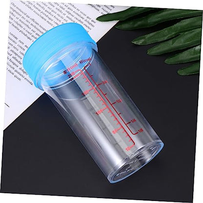 NUOBESTY Plastic Measuring Cups Set with Leak Proof Lids Clear Scale Beakers 5.51 Inch Reusable Laboratory and Kitchen Liquid Measuring Cups for Crafts and Medical Science - color: Blue