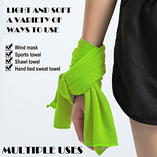 Pack of 20 Cooling Towel 40x12'' Ice Towel for Neck and Face Microfiber Chilly with Bag Breathable Yoga Gym Stay Cool Towels Sweat Rag for Workout Running Camping Pilates Beach, Green - color: Green