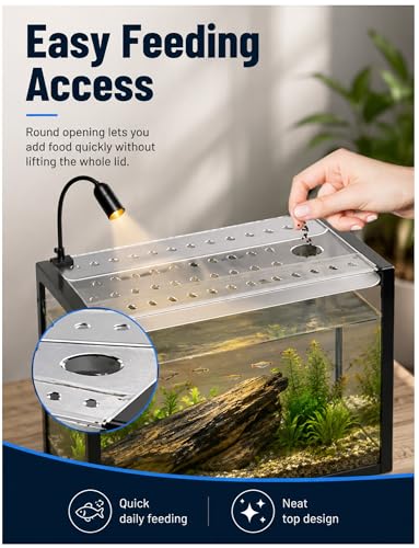 Anti Jump Transparent Fish Tank Cover，Aquarium Lid with 30 Mm Feeding Hole, Removable Top Cover for Open Top Aquarium(90x50x0.4 cm) - size: 90x50x0.4 cm