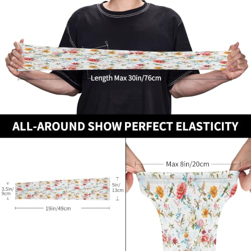 Arm Sleeves Outdoor Garden Sports Cooling Sun Sleeve for Women Men Farm - color: Hummingbird Flower
