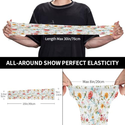 Arm Sleeves Outdoor Garden Sports Cooling Sun Sleeve for Women Men Farm - color: Hummingbird Flower