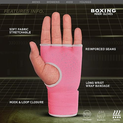 FARABI Kids Hybrid Boxing Inner Gloves Punching Boxing Gloves - color: Pink (Pack of 2)