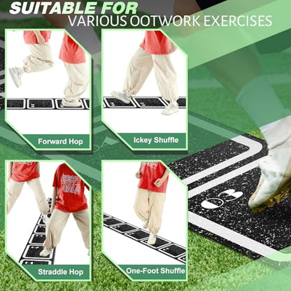WinnerWhy Rubber Agility Ladder Non-Slip Rubber Speed Agility Training Ladder Pad for Soccer Football Footwork Training Equipment for Fitness Boxing Sports Quick Exercise Gym Workout - size: 15 ft