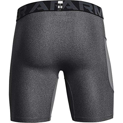 Under Armour Men's Armour Heatgear Compression Shorts - color: Carbon Heather (090)/Black, size: Medium Tall