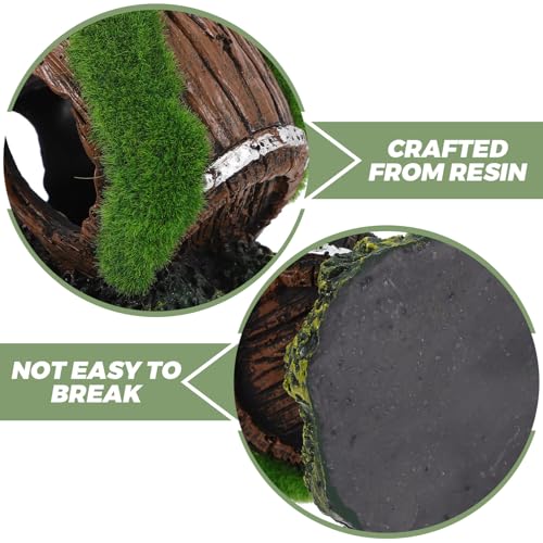 Resin Aquarium Ornaments Broken Barrel Fish Tank Decorations Betta Fish Hideout Small Size Landscape Decoration for Freshwater and Saltwater Aquariums
