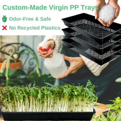 1020 Mesh Tray Soil Blocking Tray 1020 Trays Seedling Starter Trays 10 Pack Black 10x21 Inches for Microgreens Hydroponic - size: mesh tray 10 pack